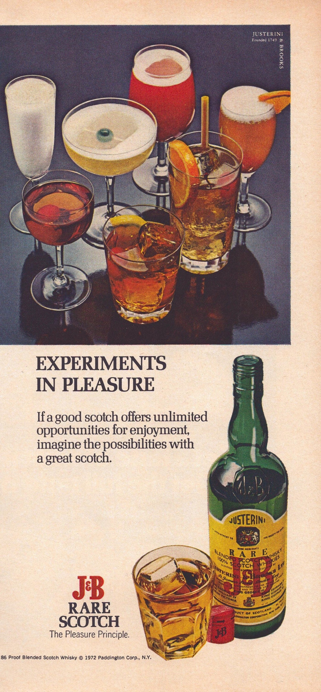 1972 J&B Rare Blended Scotch Whisky Vintage Print Ad Etsy