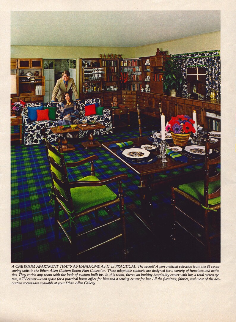 1972 Ethan Allen Galleries Furniture 6-page Vintage Print Ad, Bedroom-Dining Room-Family Room, Retro Classic Advertisement, Home Decor image 6