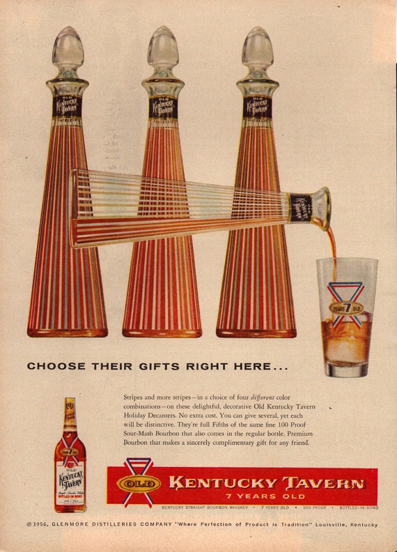 Пару постеров старой рекламы алкоголя. Бурбон Kentucky Tavern (США) Здравствуйте, уважаемые, Приятного, времени, суток