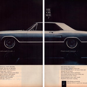 1963 The Riviera by Buick Vintage Print Ad, Retro Classic Car Advertisement, Garage Wall Decor, Gift