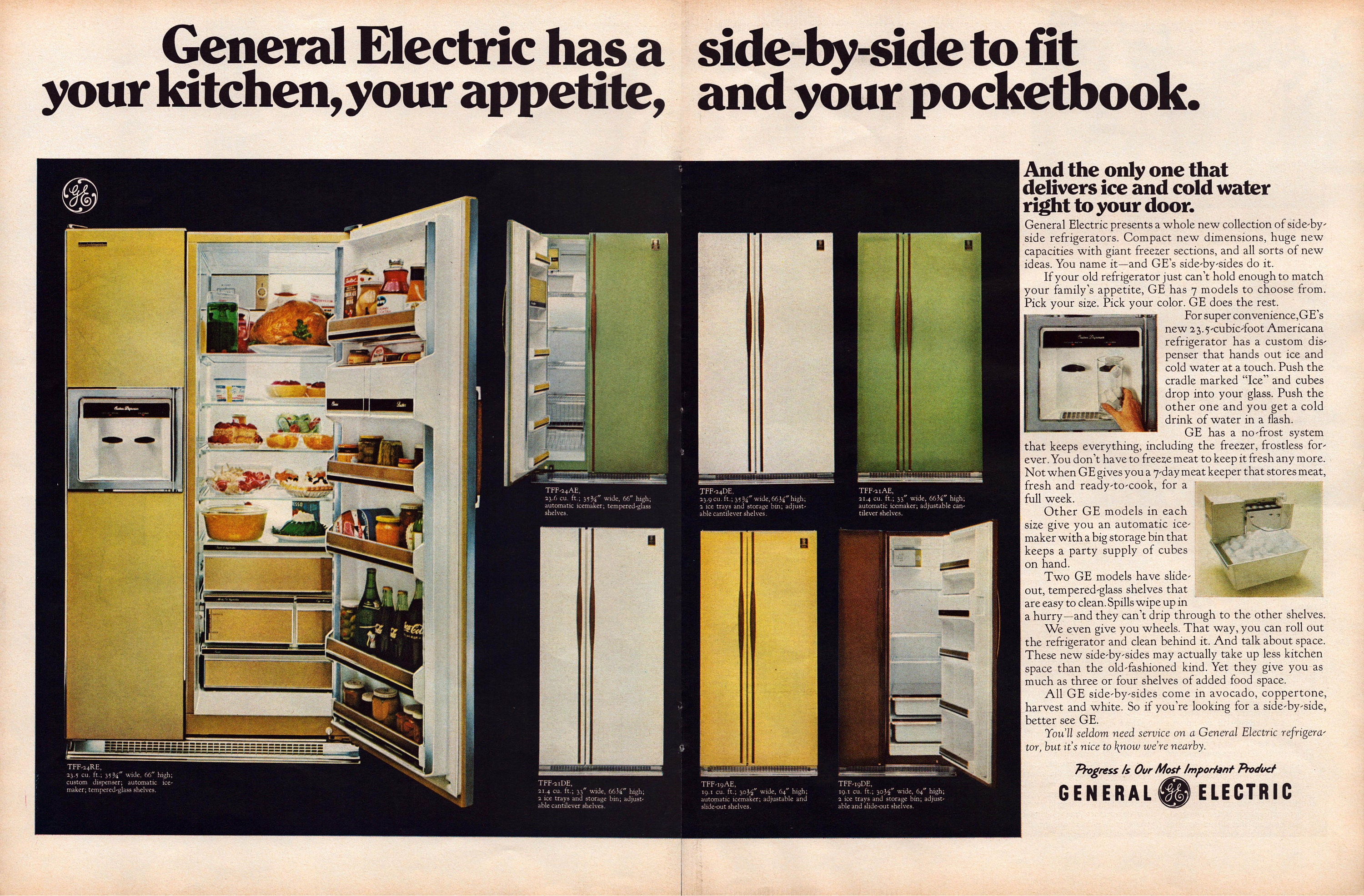 General Electric 1950s Usa Fridges Canvas Print / Canvas Art by The  Advertising Archives - Fine Art America