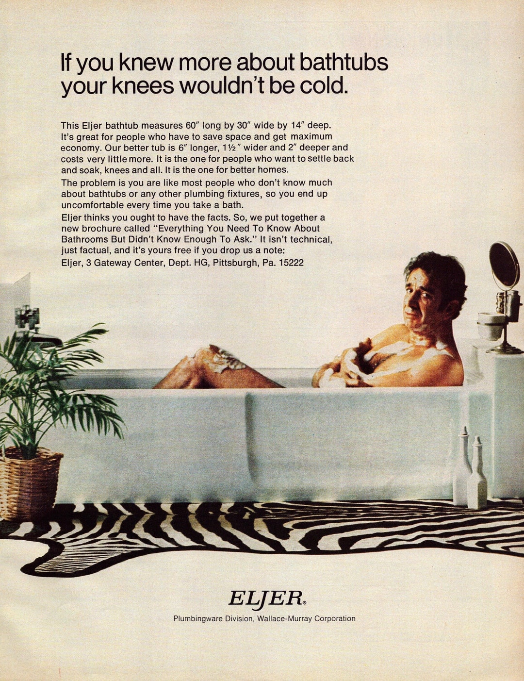 1972 Eljer Bathtub Vintage Print Ad If You Knew More About Etsy