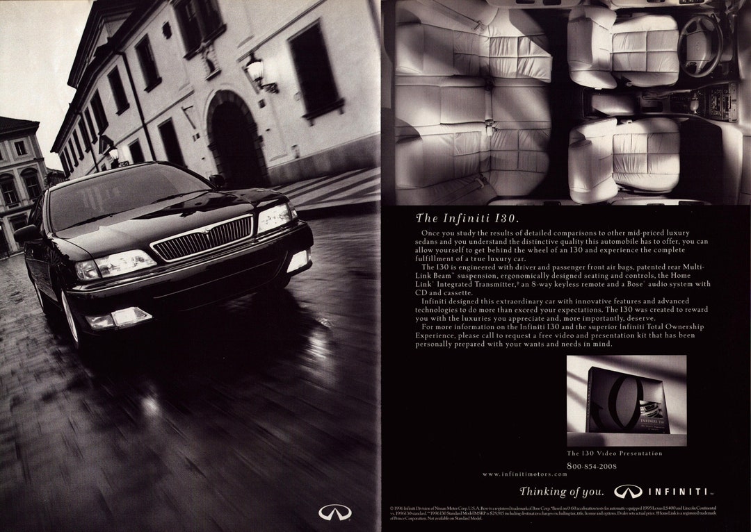1996 Infiniti I30 Luxury Sedan Vintage Magazine Print Ad, Original