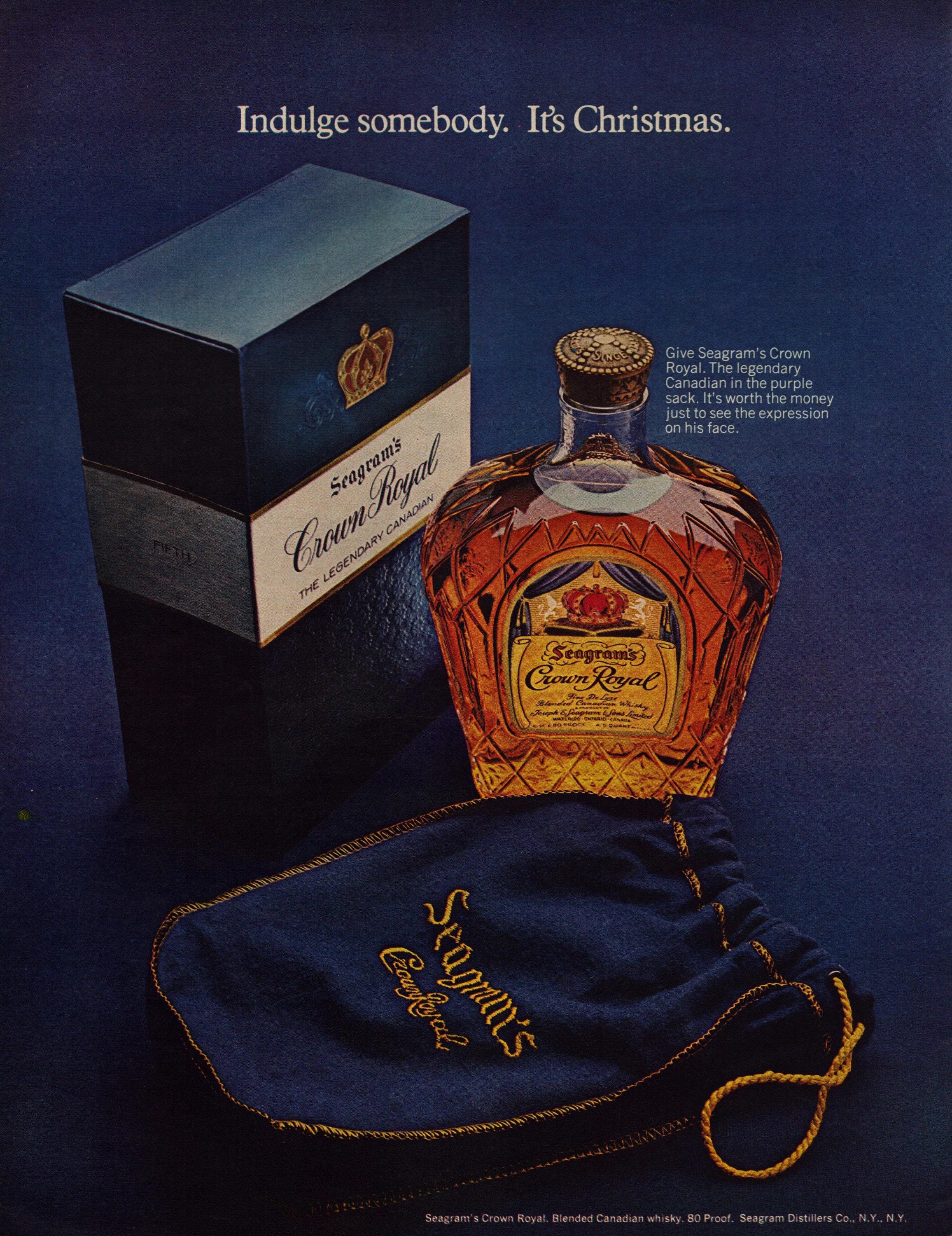 Vintage 1972 Seagram's Crown Royal Advertisement Wall Art Retro