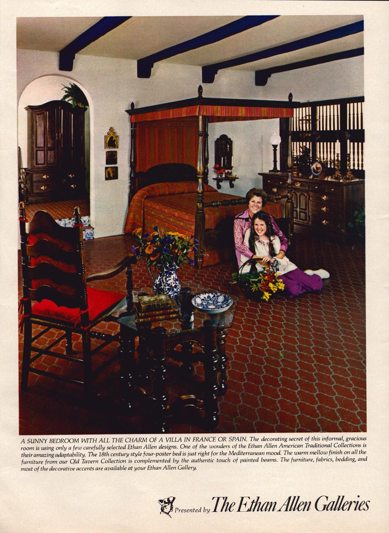 1972 Ethan Allen Galleries Furniture 6-page Vintage Print Ad, Bedroom-Dining Room-Family Room, Retro Classic Advertisement, Home Decor image 3