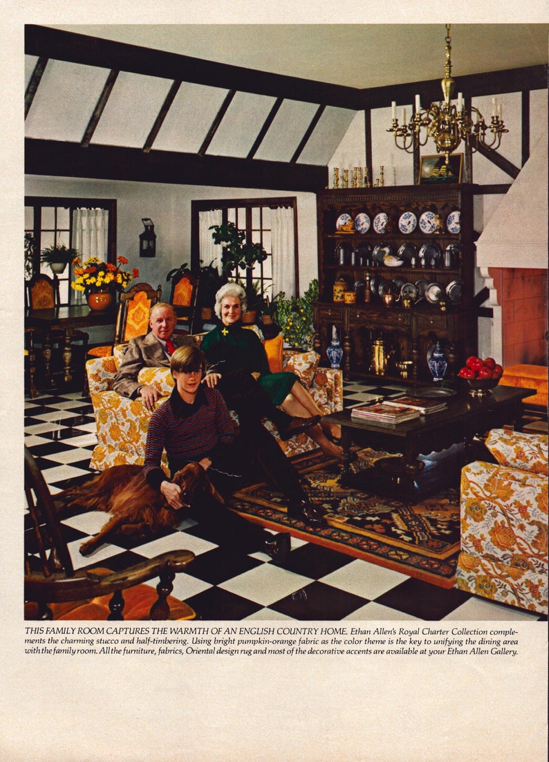 1972 Ethan Allen Galleries Furniture 6-page Vintage Print Ad, Bedroom-Dining Room-Family Room, Retro Classic Advertisement, Home Decor image 5