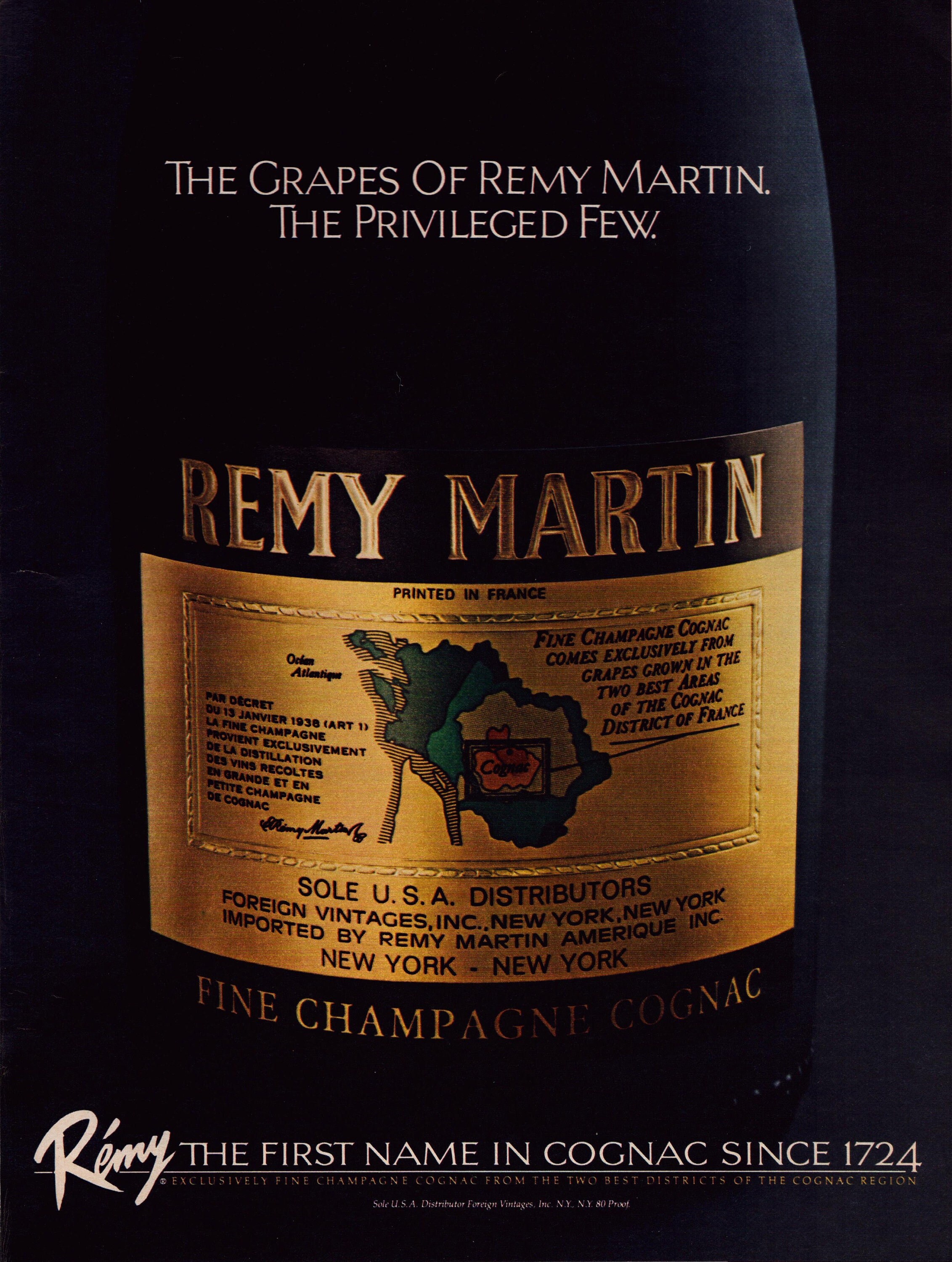 Grape Remy 1983 Remy Martin Cognac Vintage Print Ad, the Grapes of Remy Martin ...