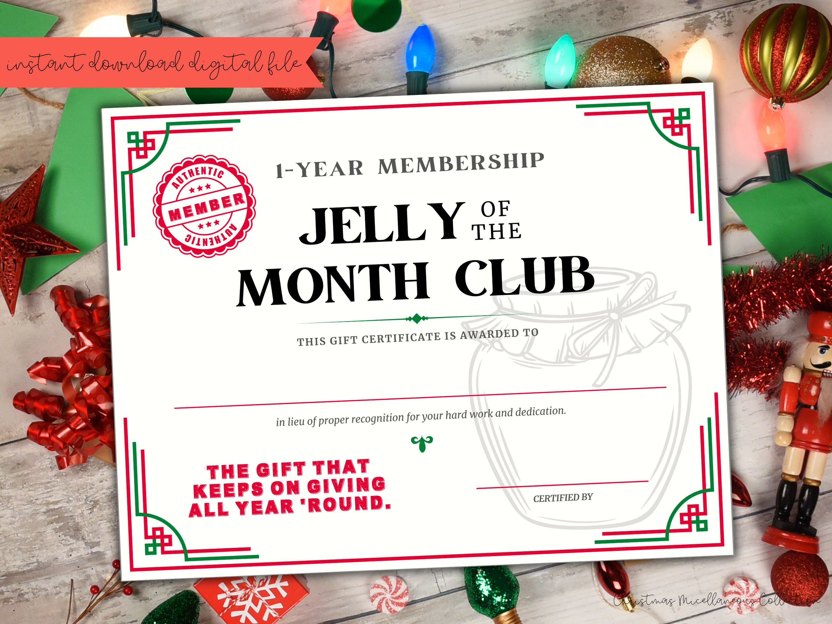 Jelly of the Month Club Instant Download, National Lampoons Christmas