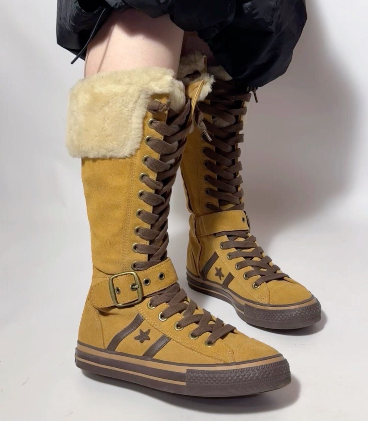 Converse knee high clearance boots yellow