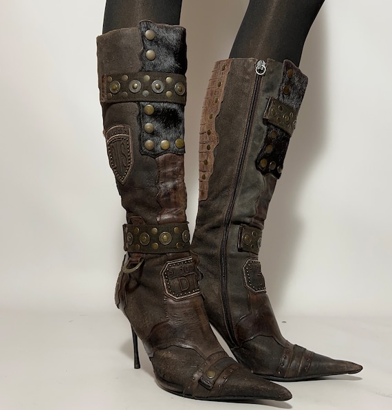 y2k vintage El Dantes brown leather boots - Gem