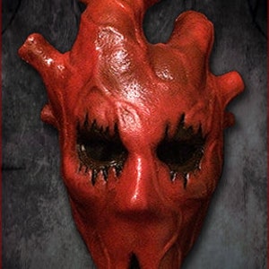 Handmade Latex Horror Heart Mask - Shin Double Sided Full Head Mask