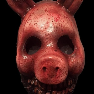 Maschera di maiale horror in lattice fatta a mano - Maschera viso in lattice Le Pig