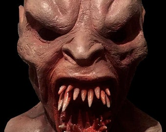 Handmade Latex Demon Mask - Full Head Horror Creature