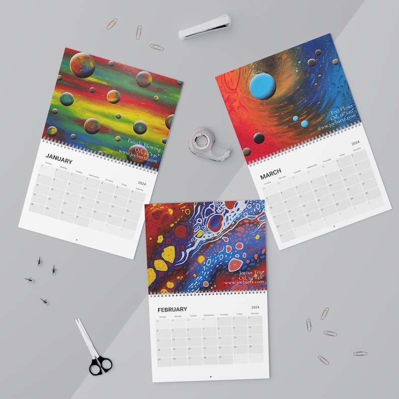 2024 Joe Bartz Psychedelic Surrealism Wall Calendar Etsy