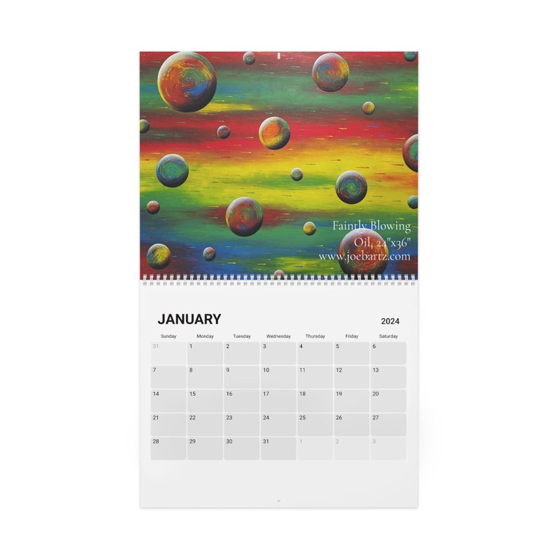 2024 Joe Bartz Psychedelic Surrealism Wall Calendar Etsy