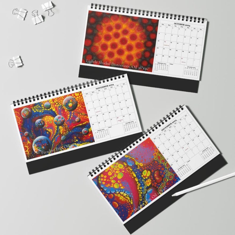 2024 Joe Bartz Psychedelic Surrealism Desk Calendar Etsy