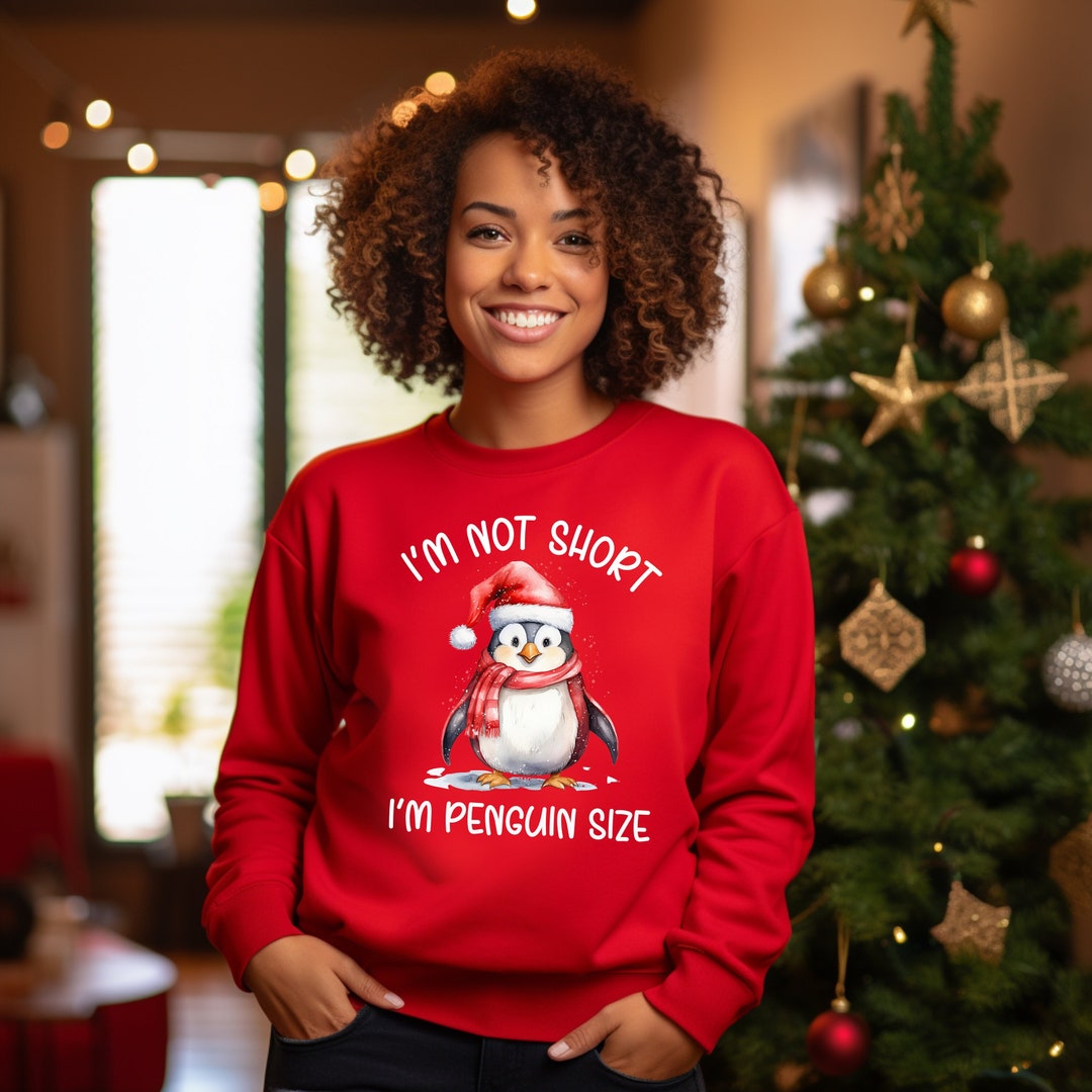 Christmas Penguin Shirt, Santa Penguin Sweatshirt, Penguin Size Shirt