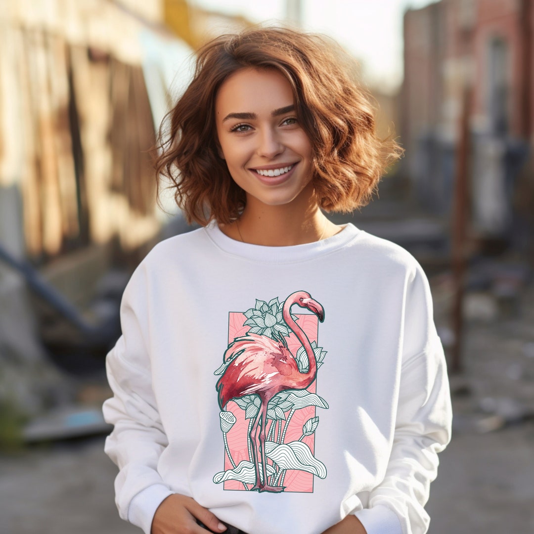 Flamingo Sweatshirt, Flamingo Shirt Gift, Women's Flamingo Sweatshirt ...