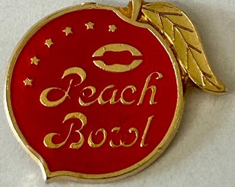Collectible Vintage Peach Bowl Pin Enamel Football Sports Memorabilia 60s 70s 80s Gift