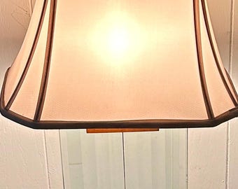 Vintage Crystal Glass Table Lamp | Hollywood Regency, Mid-Century Modern Block Light