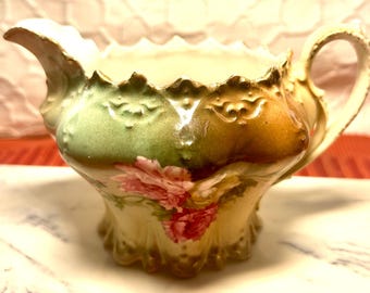 Antique MZ Austria Mini Creamer By Maritz Zdekauer Circa 1890s-1907 Green Eagle.