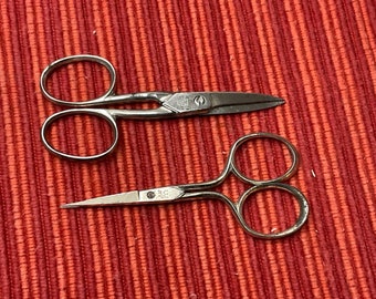 2 Pair of Vintage Sewing Scissors, One JA Henckels Both Made in Germany