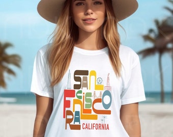 San Francisco California Travel Hoodie, Essential SF Tshirt, Retro California Tee, Golden Gate Sweater, San Francisco Lover Christmas Gift