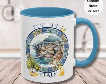 Amalfi Coast Italy Mug, Amalfi Christmas Travel Mug, Italy Vacation Mug, Wedding Mug, Italy Mug, Italy Trip Souvenir, Positano Birthday Mug