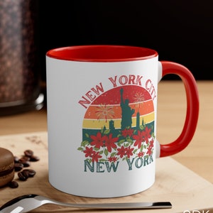 Wildflower New York Coffee Mug, Essential NY Travel Enamel Mug, Empire State Vintage Mug, Statue of Liberty Traveler Mug, Camping Tin Mug