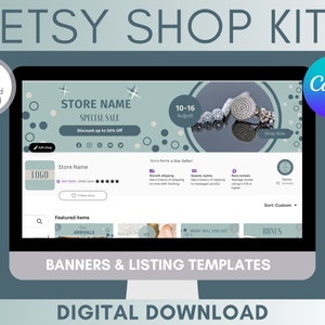 Etsy Shop Branding Kit Templates, Etsy Canva Banners, Etsy Store Listing Images, Editable Shop Templates, Custom Etsy Small Business Bundle