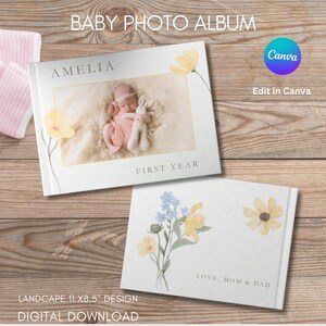 Baby Photo Album Template Canva, Photographers Baby Photo Book, First ...