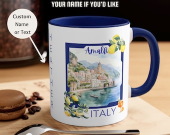 Amalfi Coast Italy Coffee Mug, Amalfi Travel Mug, Italy Vacation Mug, Wedding Mug, Italy Mug, Italy Trip Souvenir, Positano Birthday Mug