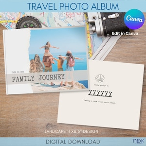 Family Vacation Photo Book Templates Canva, Custom Photo Book, Family Year Book Template, Editable Photo Book, Digital Travel Photo Album
