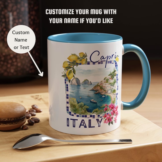 Amalfi Coast Italy Coffee Mug, Amalfi Travel Souvenir, Italy Sorento Vacation Mug, Christmas Destination Wedding Favor, Positano Birthday