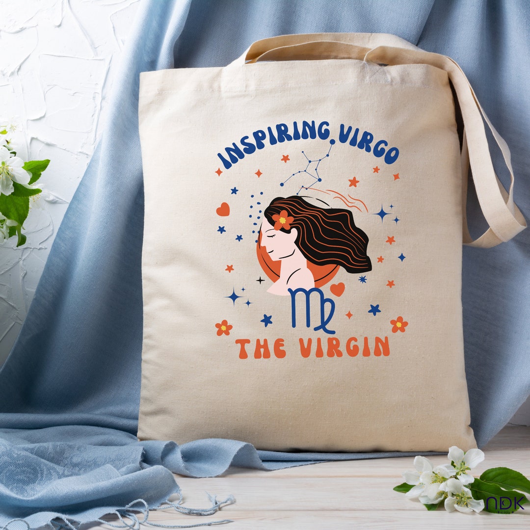 Borsa Tote In Tela Con Segno Zodiacale Arieste - 10 Litri - Naturale - Regalo Astrologia