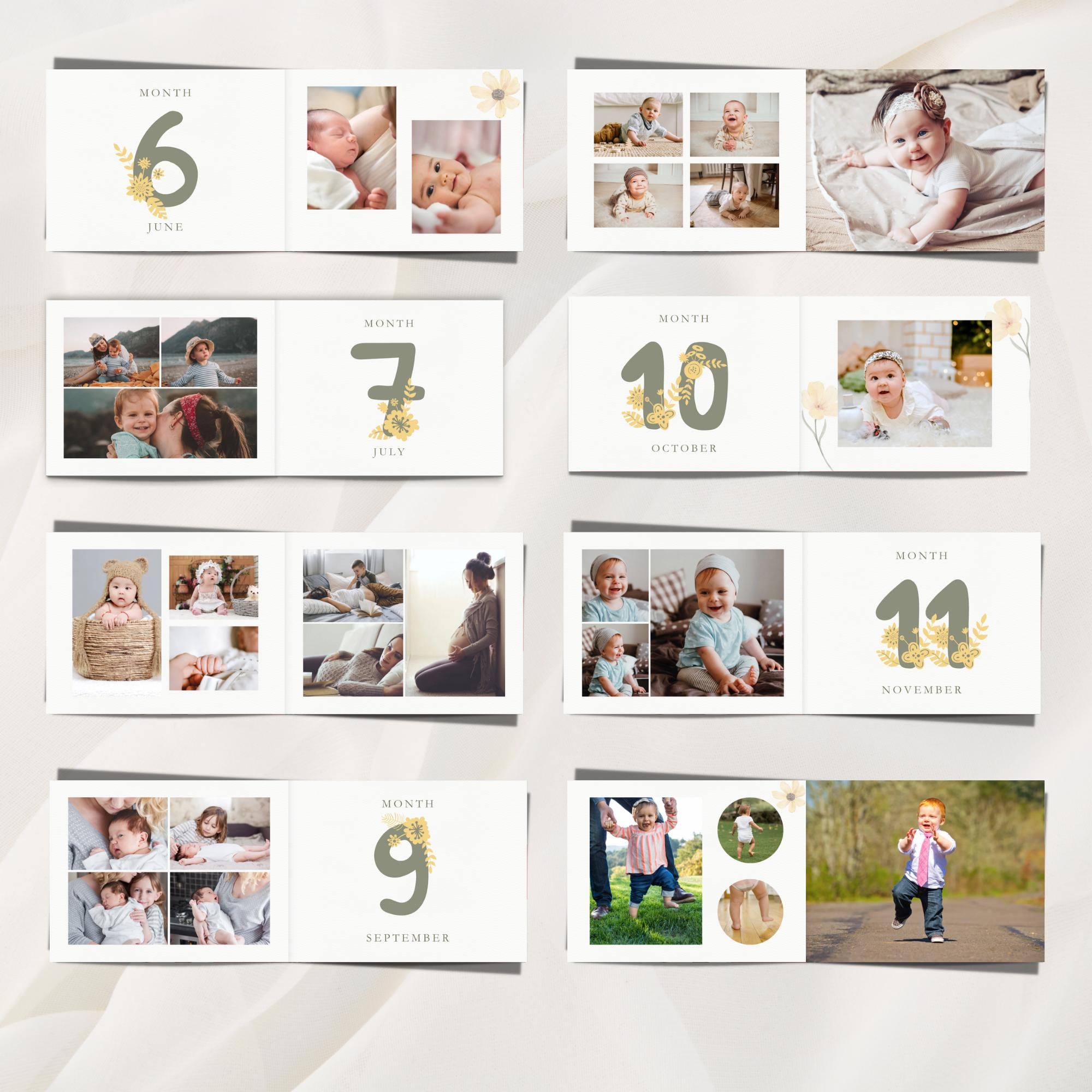Baby Photo Album Template Canva, Photographers Baby Photo Book, First ...