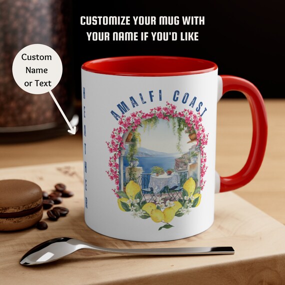 Amalfi Coast Italy Coffee Mug, Amalfi Travel Mug, Italy Vacation Mug, Wedding Mug, Italy Mug, Italy Trip Souvenir, Positano Birthday Mug