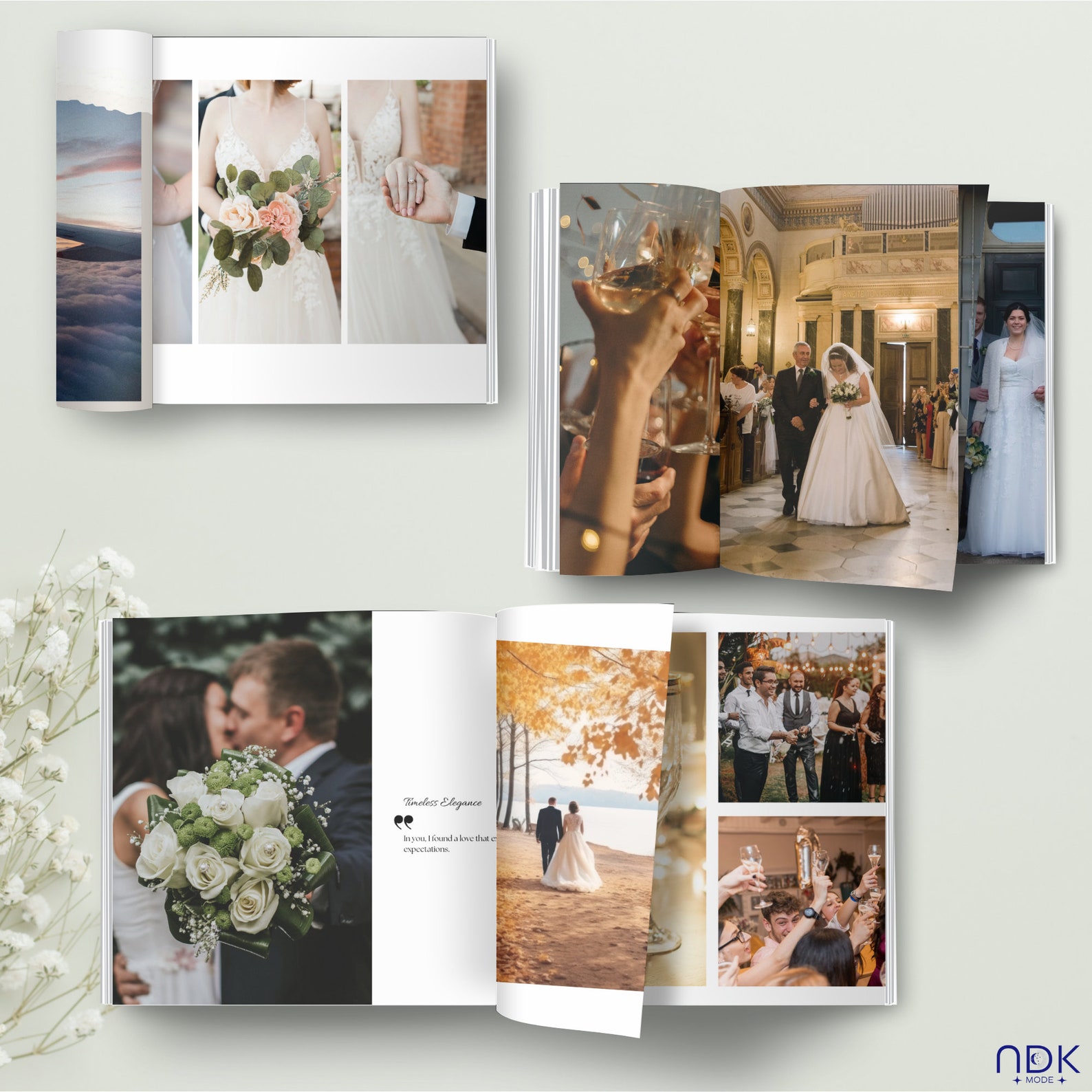 Wedding Photo Album Template Canva, Destination Wedding Album ...