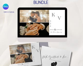 Wedding Album & Slideshow Template Bundle Canva, Minimalist Editorial Photo Book, Elegant Wedding Video, Digital Keepsake Set