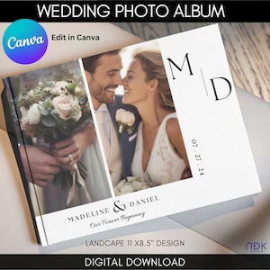 Wedding Photo Album Template Canva, Custom Wedding Album for Photographers, Landscape Birthday Album, Digital Wedding Magazine Photo Book