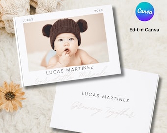 Unisex Baby Photo Album Template Canva, Photographers Baby Photo Book, First Year Baby Album Personalized, Custom Baby Milestone Photo Album