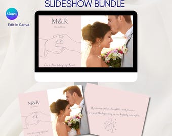 Wedding Album & Slideshow Template Bundle Canva, Minimalist Editorial Photo Book, Elegant Wedding Video, Digital Keepsake Set