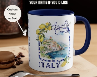 Amalfi Coast Italy Coffee Mug, Amalfi Travel Mug, Italy Italy Vacation Souvenir Mug, Wedding Favor, Italy Mug, Positano Birthday Mug