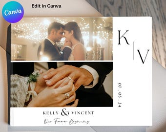Minimalist Wedding Photo Album Template Canva, Destination Wedding Album, Landscape Photo Album, Digital Photographer Wedding Magazine