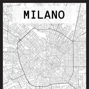 Milaan kaart poster digitale download, afdrukbaar, stadskunst, stedenbouwkundig ontwerp, voor thuis