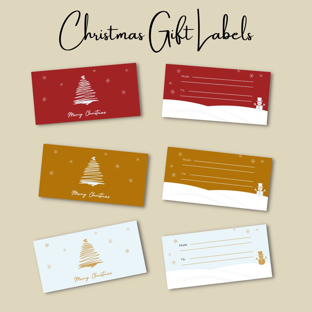 Creative Christmas Gift Printable Labels, Gift Cards, Christmas Cards