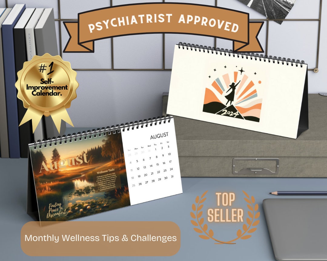 2024 Verbesserungs-Kalender 2024: Achtsamkeit & Wellness Desktop 