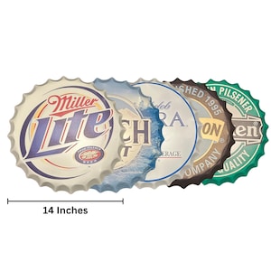 Miller Lite Vintage Bottle Cap Sign - Man Cave Essential