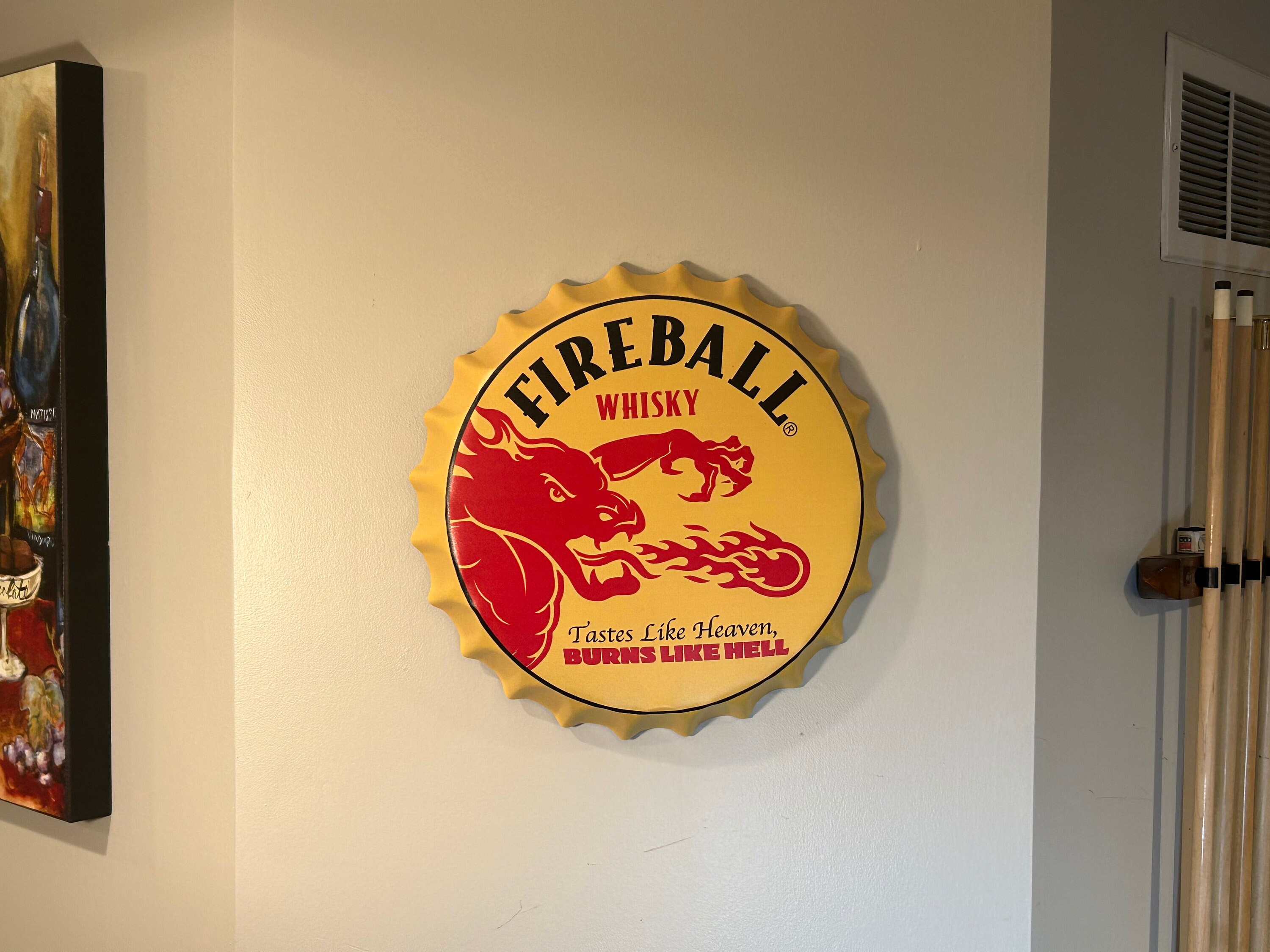 Fireball Baseball Jersey Tastes Like Heaven Burns Like Hell US