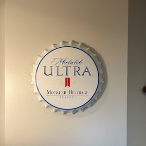 Michelob Ultra Bottle Cap Sign - Man Cave Essential